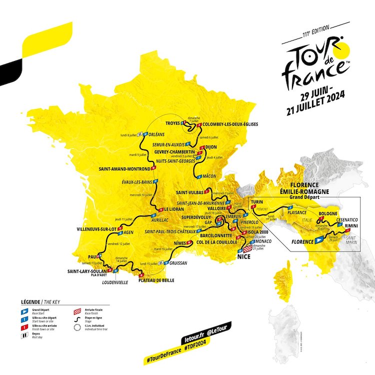 Tour de France 2024 route Stagebystage guide Freewheeling France